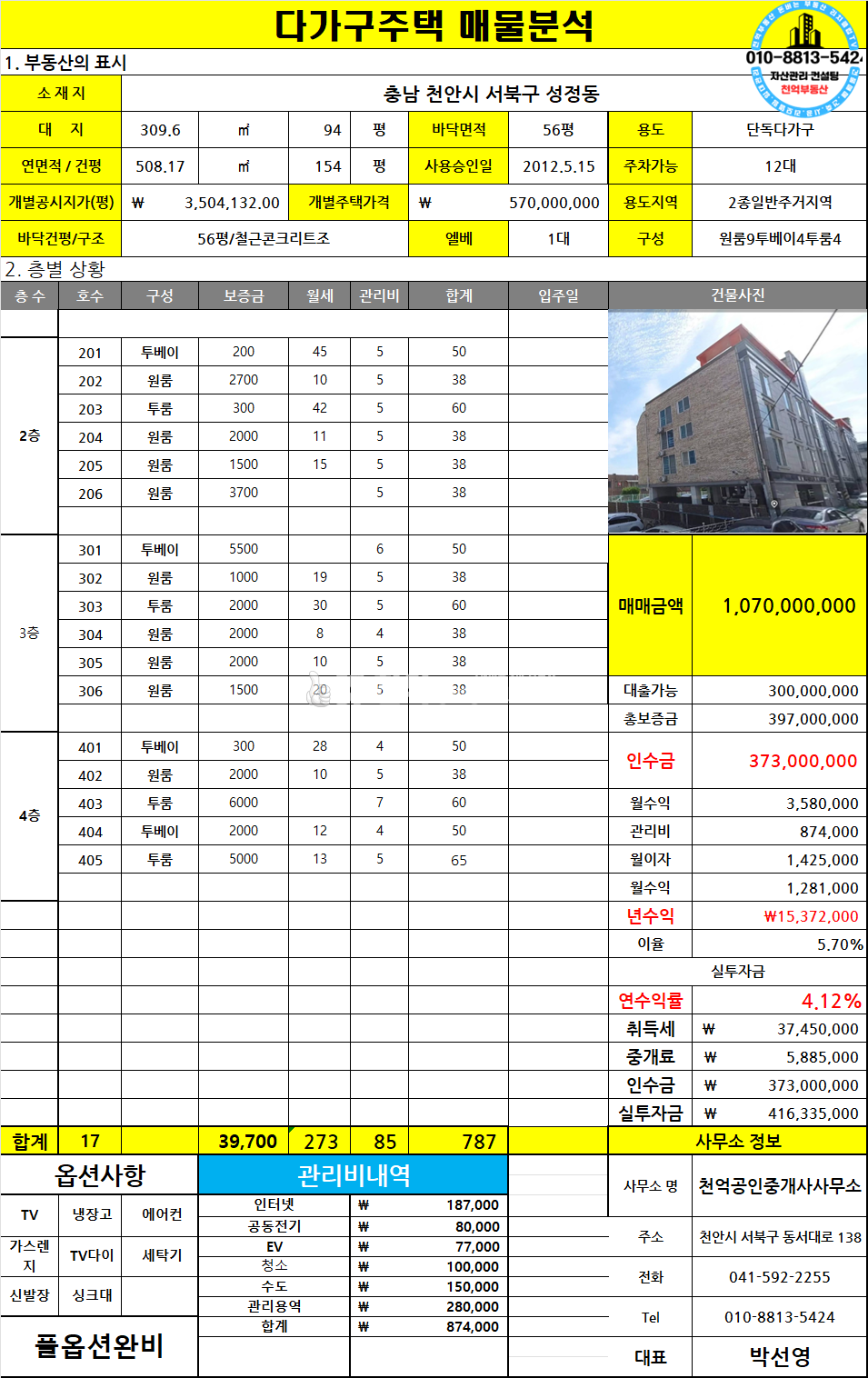 충남 천안서북구 성정동 매매 매매 매물번호 10247 사진 2